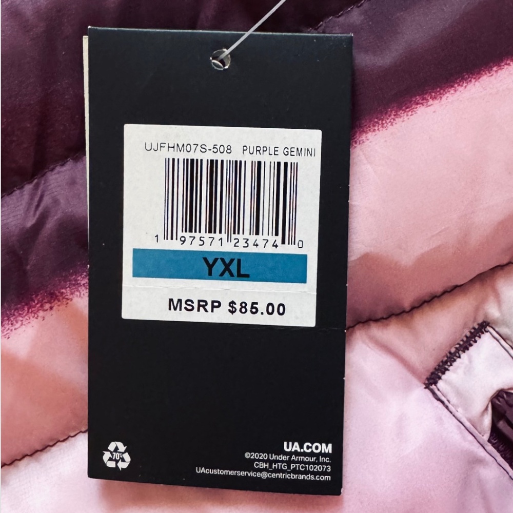 Under Armour Girls Purple Gemini Puffer Jacket Size YXL - Picture 9 of 12